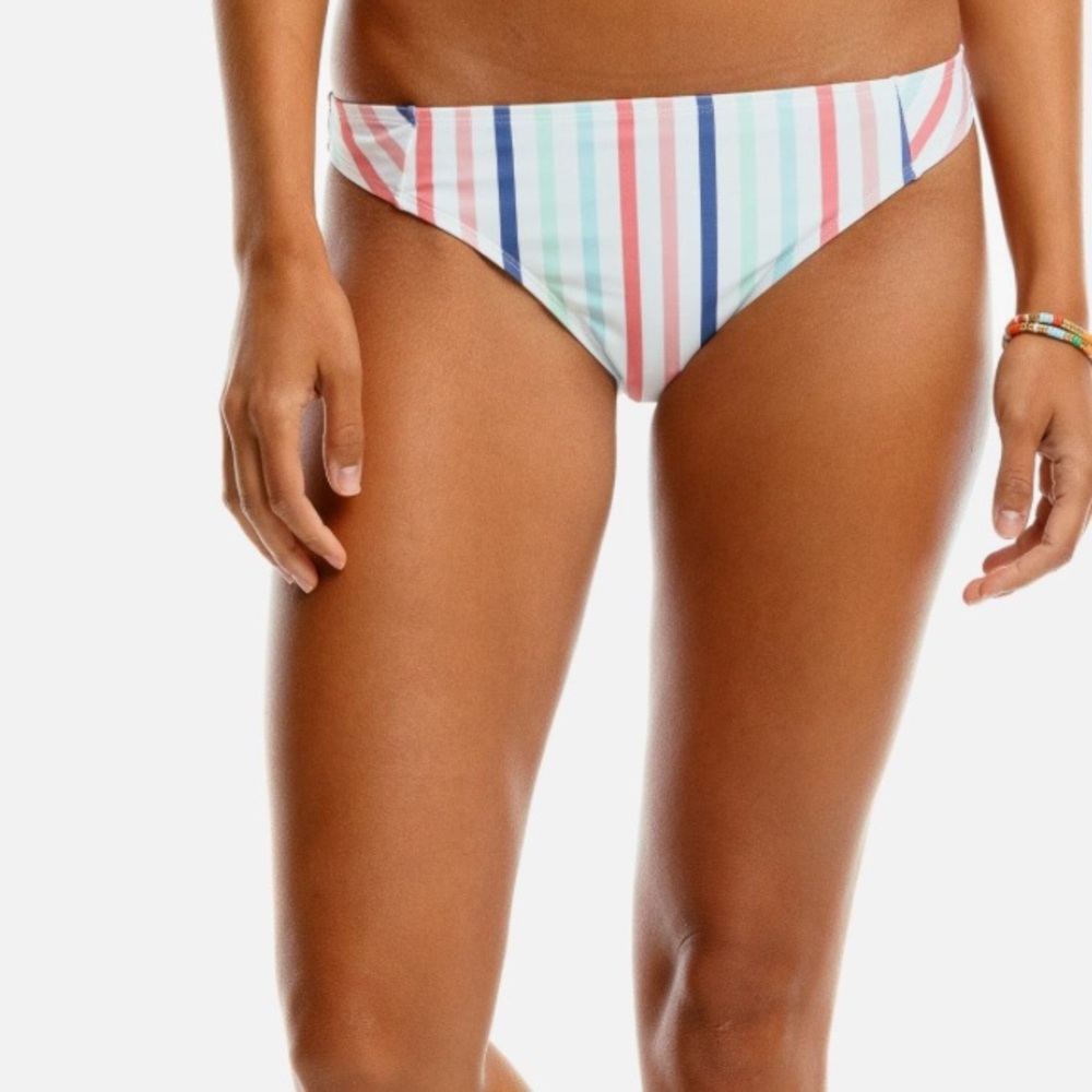 NWT SOUTHERN TIDE a party Striped Multicolor Bikini Bottom in rouge red size XL